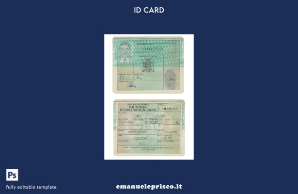 modello di carta di registrazione nazionale dello Zambia in stile verificato